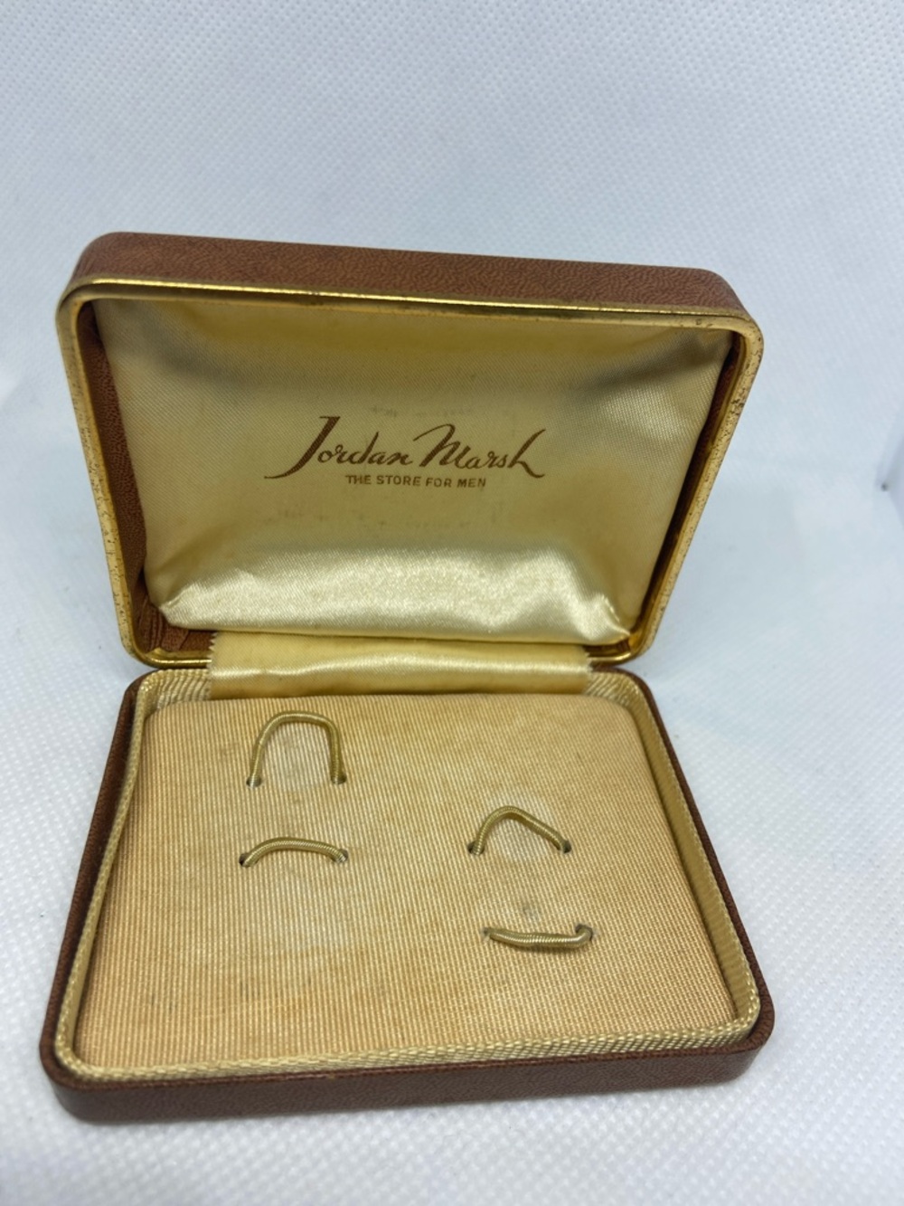 Jordan Marsh Vintage Men's Jewelry Case in Gold-Tone Interior